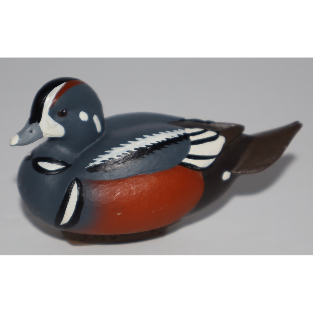 Jett Brunet 2011 Miniature Mini Duck Decoy Figurine Blue Brown White